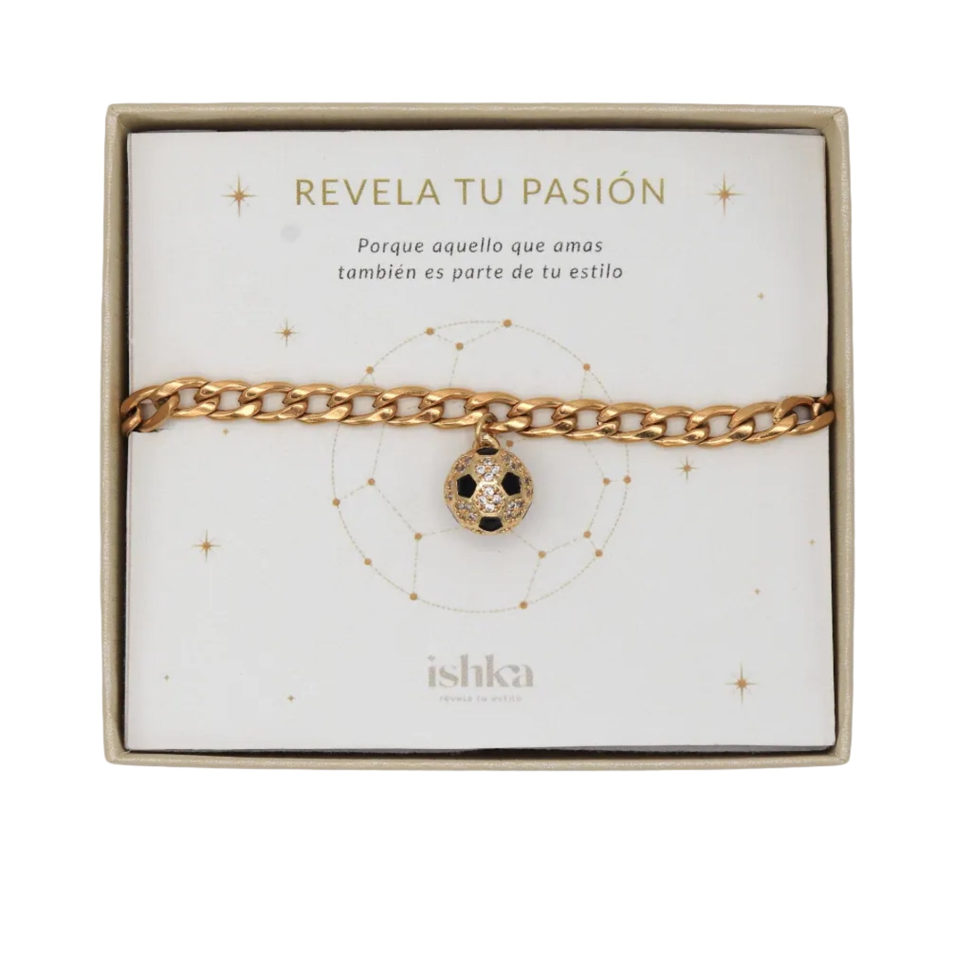 Pulsera dorada balon zirconias grande