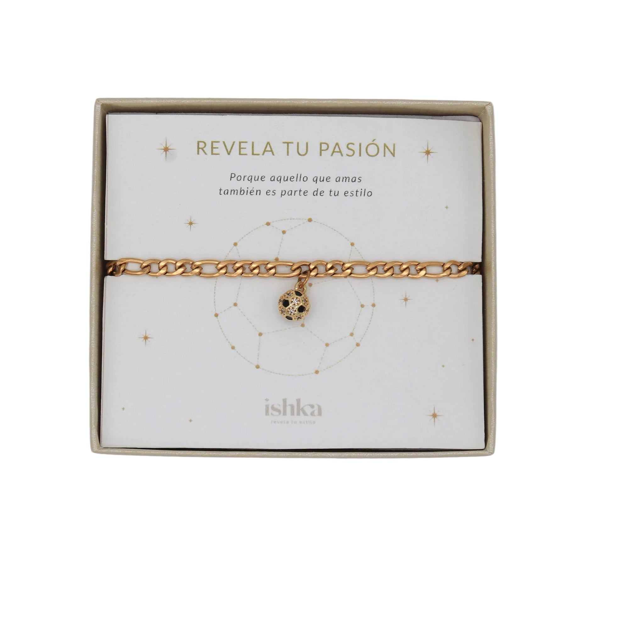 Pulsera dorada balón zirconias chico