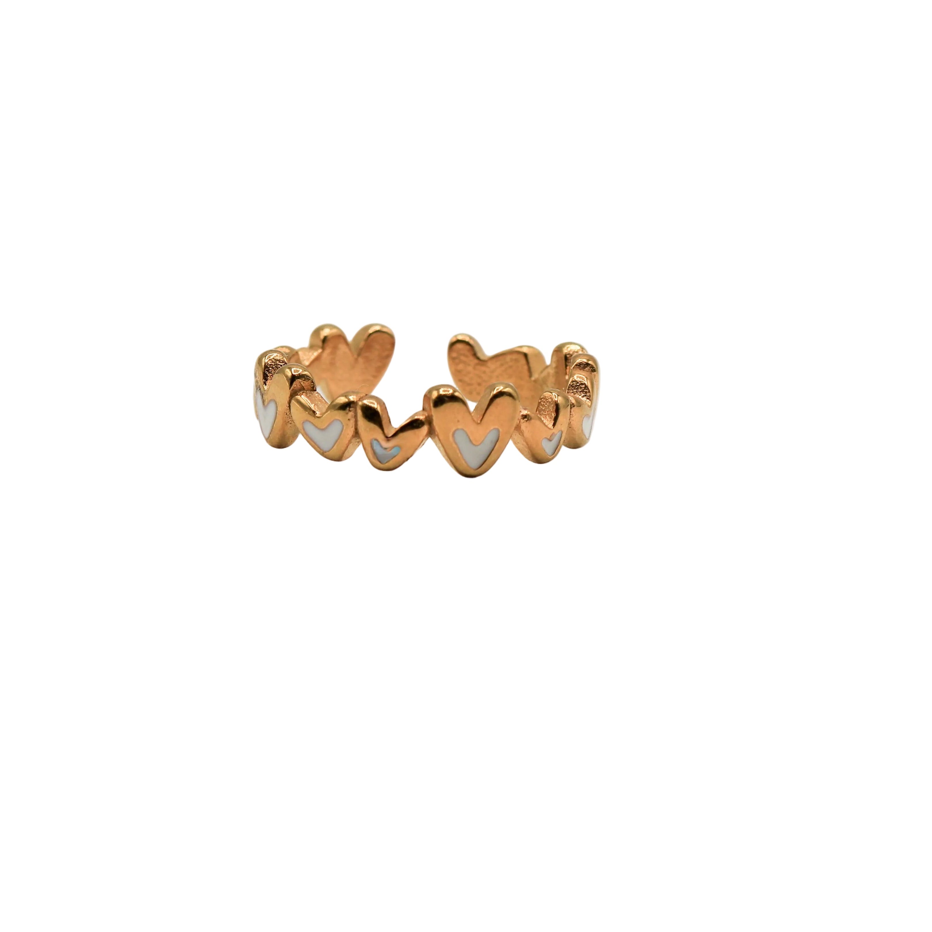 Anillo White Hearts